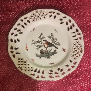 Elegant White Porcelain Plate with Bird Design